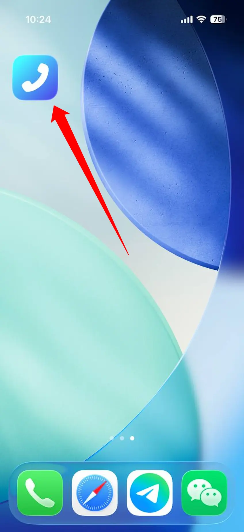 Talkatone 应用在 iPhone 屏幕上的界面展示图,用于说明该应用在 iOS 设备上的显示效果。